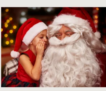 A child meeting Santa